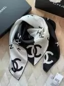 echarpe chanel france pas cher larg logo black white